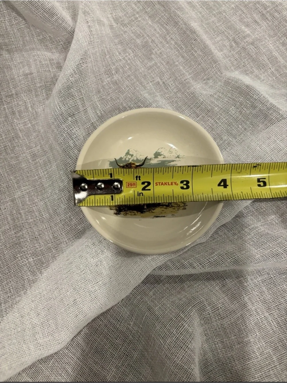 Open Roads Cow 4inch Jewelry Dish Trinket Tray Ceramic